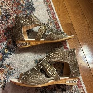Gold sparkly sandals